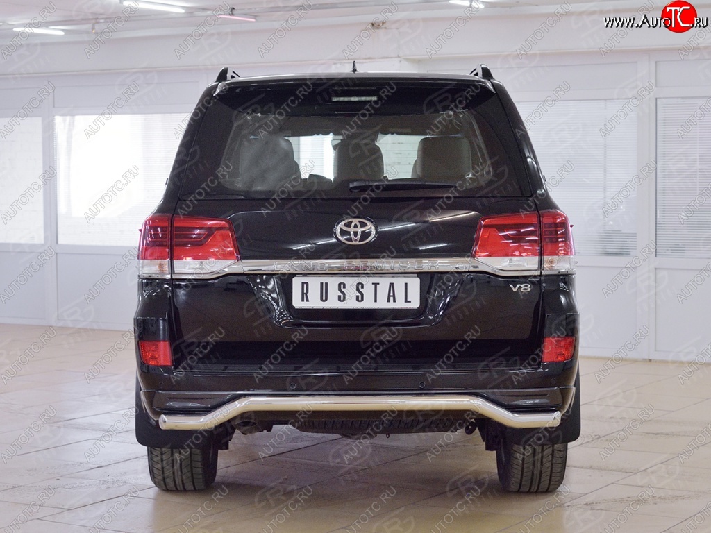 18 999 р. Защита заднего бампера (Ø63 мм волна, нержавейка) SLITKOFF  Toyota Land Cruiser  200 (2015-2021) 2-ой рестайлинг  с доставкой в г. Керчь