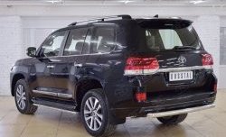 16 349 р. Защита заднего бампера (Ø76 мм дуга, нержавейка) SLITKOFF  Toyota Land Cruiser  200 (2015-2021) 2-ой рестайлинг  с доставкой в г. Керчь. Увеличить фотографию 3