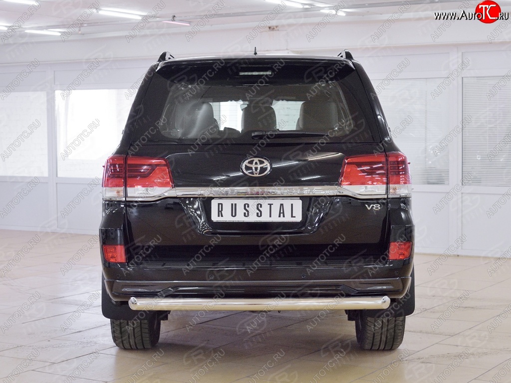 16 349 р. Защита заднего бампера (Ø76 мм дуга, нержавейка) SLITKOFF  Toyota Land Cruiser  200 (2015-2021) 2-ой рестайлинг  с доставкой в г. Керчь