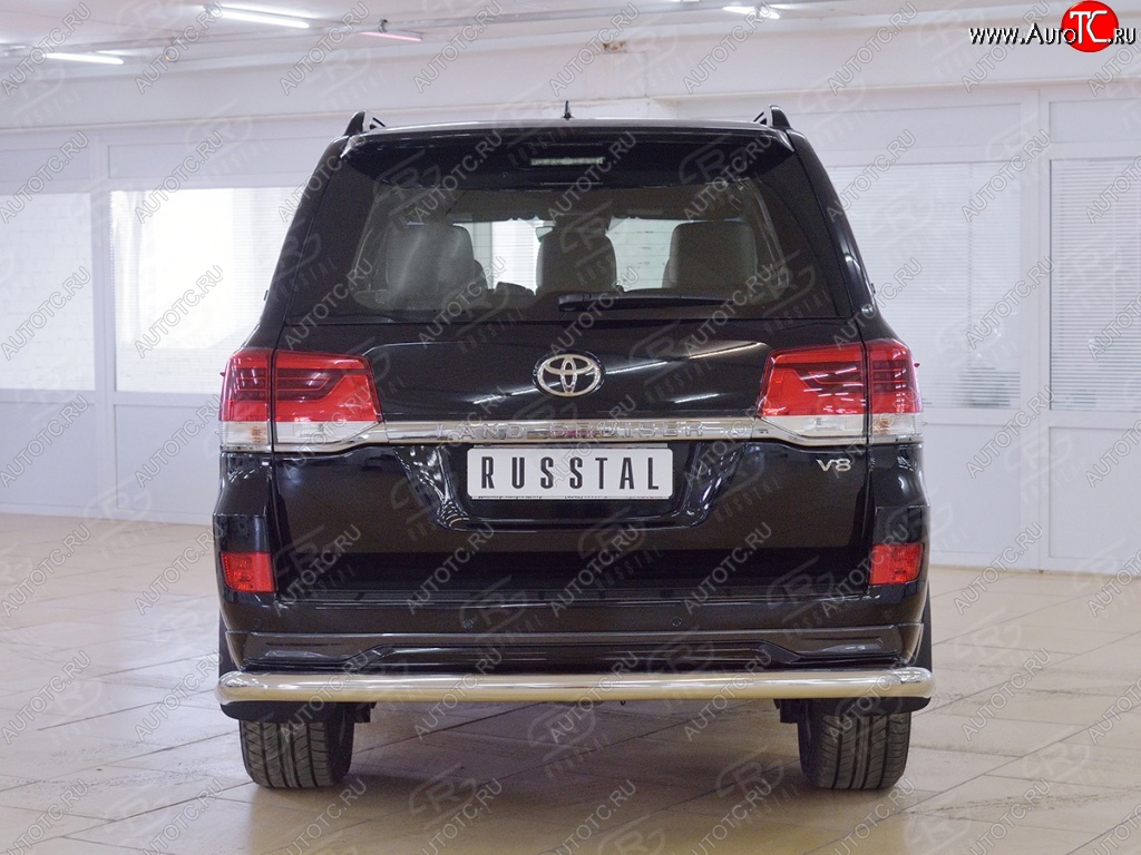 14 299 р. Защита заднего бампера (Ø76 мм, нержавейка) SLITKOFF  Toyota Land Cruiser  200 (2015-2021) 2-ой рестайлинг  с доставкой в г. Керчь