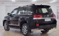 15 749 р. Защита заднего бампера (2 трубы Ø76х42 мм, нержавейка) SLITKOFF  Toyota Land Cruiser  200 (2015-2021) 2-ой рестайлинг  с доставкой в г. Керчь. Увеличить фотографию 2