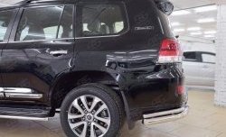 15 749 р. Защита заднего бампера (2 трубы Ø76х42 мм, нержавейка) SLITKOFF  Toyota Land Cruiser  200 (2015-2021) 2-ой рестайлинг  с доставкой в г. Керчь. Увеличить фотографию 3
