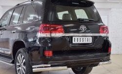 15 749 р. Защита заднего бампера (2 трубы Ø76х42 мм, нержавейка) SLITKOFF  Toyota Land Cruiser  200 (2015-2021) 2-ой рестайлинг  с доставкой в г. Керчь. Увеличить фотографию 4