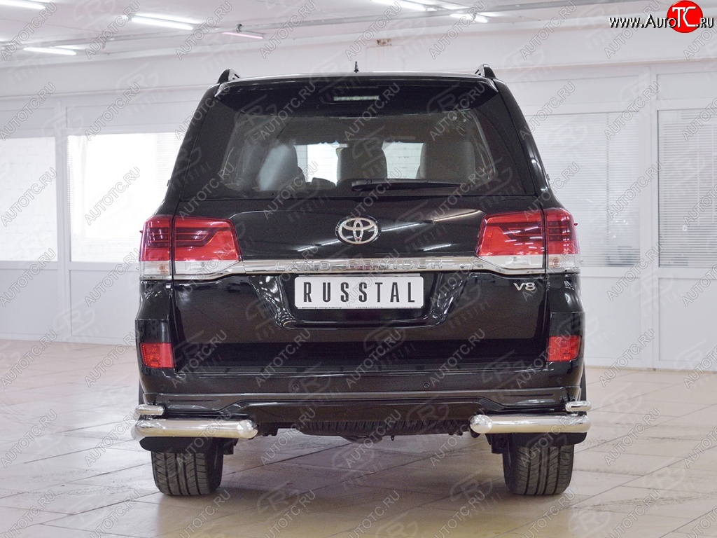 15 749 р. Защита заднего бампера (2 трубы Ø76х42 мм, нержавейка) SLITKOFF  Toyota Land Cruiser  200 (2015-2021) 2-ой рестайлинг  с доставкой в г. Керчь