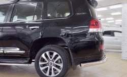 13 749 р. Защита заднего бампера (Ø76 мм уголки, нержавейка) SLITKOFF  Toyota Land Cruiser  200 (2015-2021) 2-ой рестайлинг  с доставкой в г. Керчь. Увеличить фотографию 3