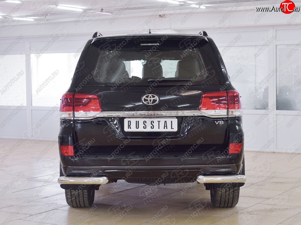 13 749 р. Защита заднего бампера (Ø76 мм уголки, нержавейка) SLITKOFF  Toyota Land Cruiser  200 (2015-2021) 2-ой рестайлинг  с доставкой в г. Керчь