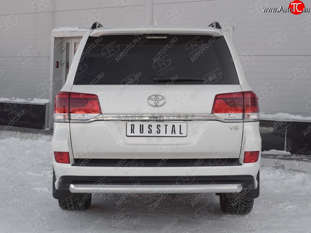 16 849 р. Одинарная защита заднего бампера из трубы диаметром 76 мм SLITKOFF  Toyota Land Cruiser  200 (2015-2021) 2-ой рестайлинг  с доставкой в г. Керчь