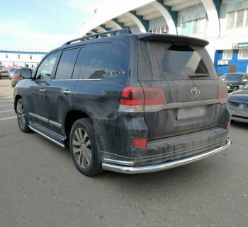 16 749 р. Тройная защита заднего бампера SLITKOFF из труб диаметром 76 и 42 мм SLITKOFF  Toyota Land Cruiser  200 (2015-2021) 2-ой рестайлинг  с доставкой в г. Керчь. Увеличить фотографию 2
