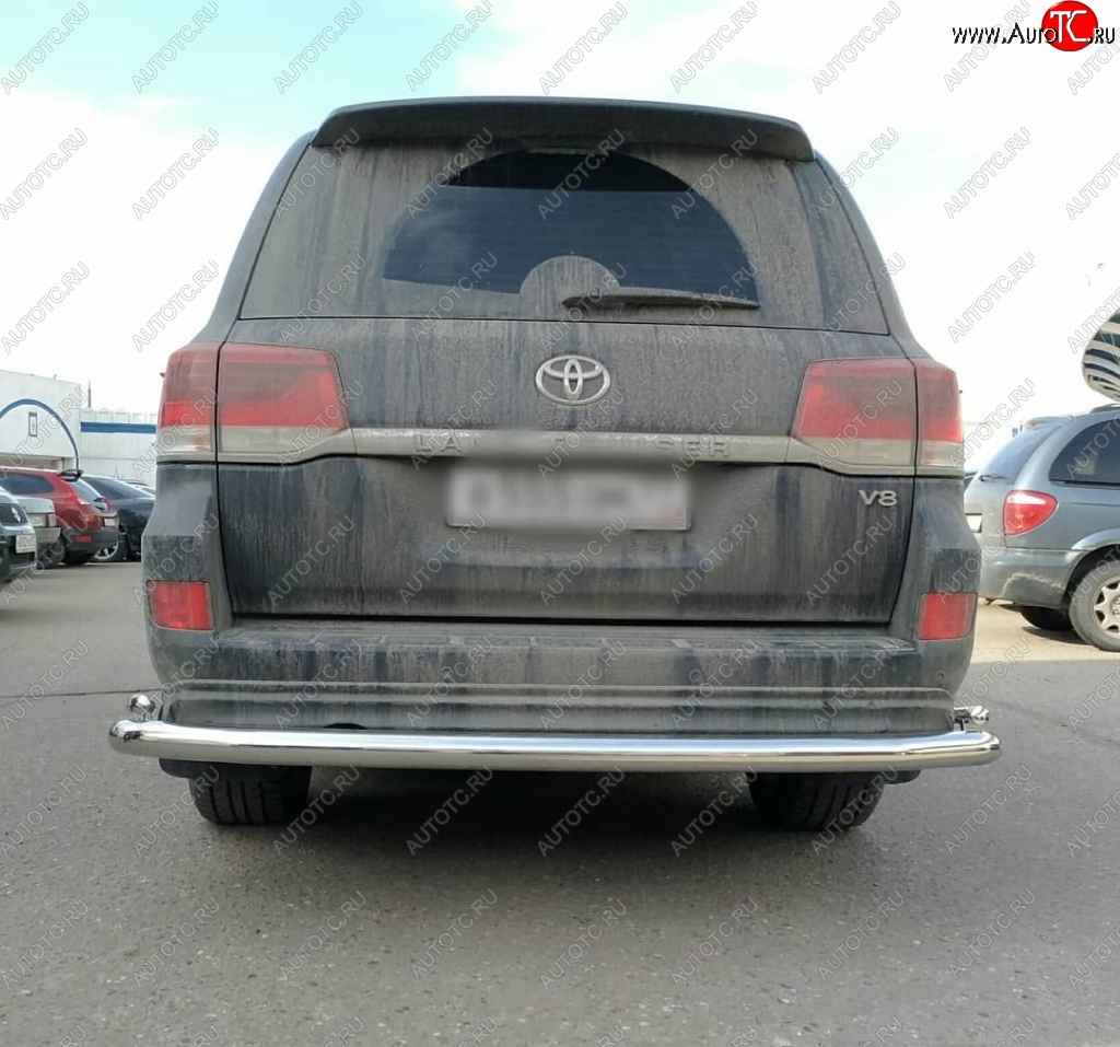 16 749 р. Тройная защита заднего бампера SLITKOFF из труб диаметром 76 и 42 мм SLITKOFF  Toyota Land Cruiser  200 (2015-2021) 2-ой рестайлинг  с доставкой в г. Керчь
