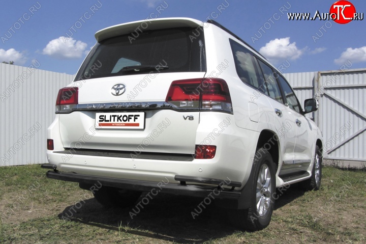 13 949 р. Защита задняя Slitkoff  Toyota Land Cruiser  200 (2015-2021) 2-ой рестайлинг (Цвет: серебристый)  с доставкой в г. Керчь