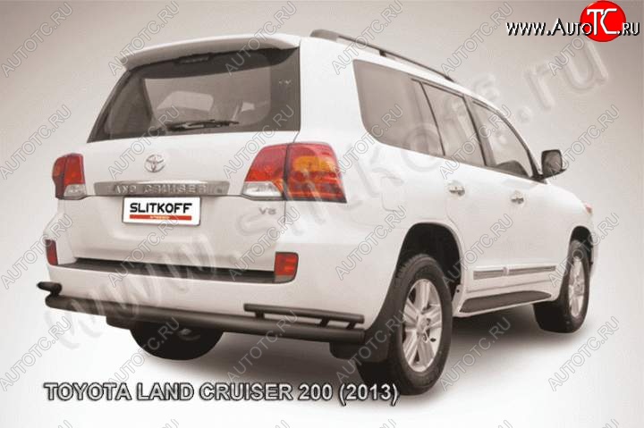 13 949 р. Защита задняя Slitkoff  Toyota Land Cruiser  200 (2012-2015) 1-ый рестайлинг (Цвет: серебристый)  с доставкой в г. Керчь