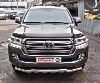 15 499 р. Защита переднего бампера WINBO (Ø76 мм, нержавейка)  Toyota Land Cruiser  200 (2015-2021) 2-ой рестайлинг  с доставкой в г. Керчь. Увеличить фотографию 2