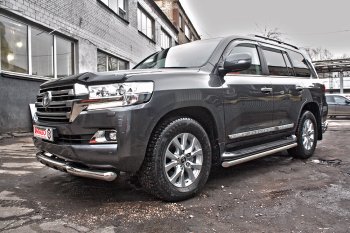 15 499 р. Защита переднего бампера WINBO (Ø76 мм, нержавейка)  Toyota Land Cruiser  200 (2015-2021) 2-ой рестайлинг  с доставкой в г. Керчь. Увеличить фотографию 3