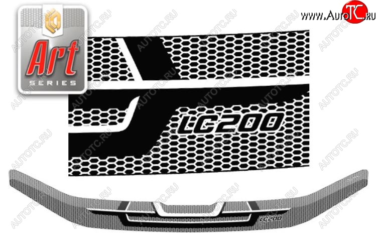 2 299 р. Дефлектор капота CA-Plastiс  Toyota Land Cruiser  200 (2015-2021) 2-ой рестайлинг (Серия Art белая)  с доставкой в г. Керчь