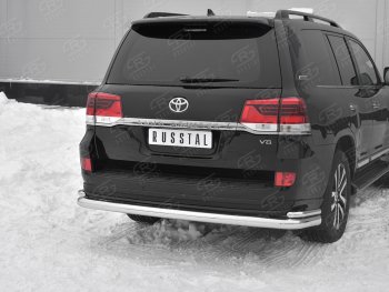 17 699 р. Защита заднего бампера (2 трубы Ø76 и 42 мм, EXECUTIVE LOUNGE, нержавейка) SLITKOFF  Toyota Land Cruiser  200 (2015-2021) 2-ой рестайлинг (Нержавейка полированная)  с доставкой в г. Керчь. Увеличить фотографию 2