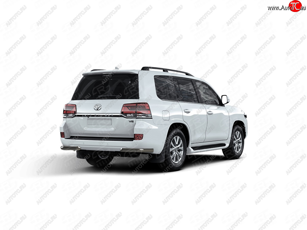 10 599 р. Защита заднего бампера (Ø63 мм уголки) SLITKOFF  Toyota Land Cruiser  200 (2015-2021) 2-ой рестайлинг (нержавейка с полимерным покрытием, черный)  с доставкой в г. Керчь