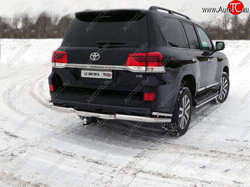 26 499 р. Защита заднего бампера (уголки двойные/76,1/42,4 мм, EXECUTIVE) ТСС Toyota Land Cruiser 200 2-ой рестайлинг (2015-2021)  с доставкой в г. Керчь