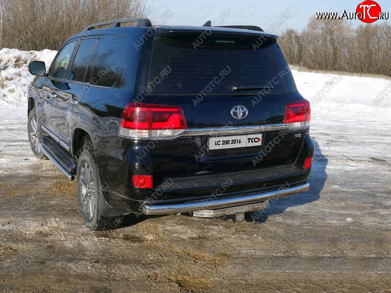 23 899 р. Защита заднего бампера (овальная) EXECUTIVE ТСС (нержавейка d 75х42 мм)  Toyota Land Cruiser  200 (2015-2021) 2-ой рестайлинг  с доставкой в г. Керчь