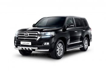 Защита порогов Petroil Tuning d63 Toyota Land Cruiser  200 (2015-2021) 2-ой рестайлинг (Нержавеющая полированная сталь)