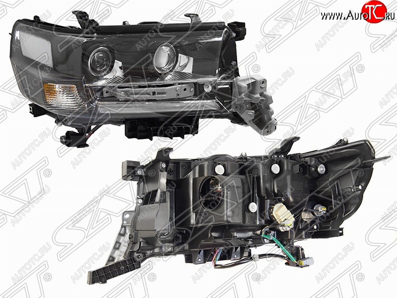 19 399 р. Правая фара передняя SAT LED EXECUTIVE BLACK/WHITE  Toyota Land Cruiser  200 (2015-2021) 2-ой рестайлинг  с доставкой в г. Керчь