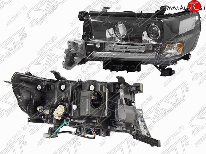 19 399 р. Левая фара передняя SAT LED EXECUTIVE BLACK/WHITE  Toyota Land Cruiser  200 (2015-2021) 2-ой рестайлинг  с доставкой в г. Керчь