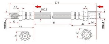 Тормозной шланг SAT (передний) Toyota Mark 2  X80 (1988-1996) седан