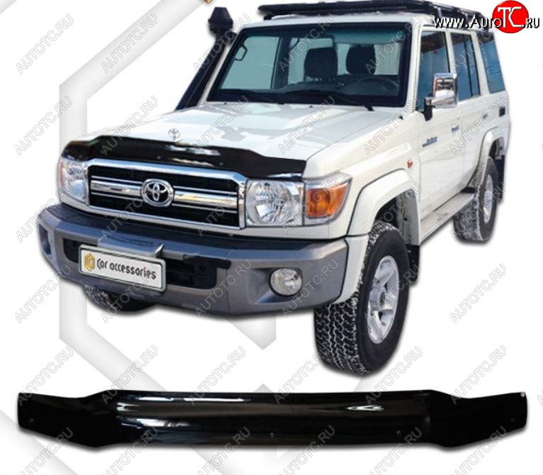 1 999 р. Дефлектор капота (76 кузов) CA-Plastic Toyota Land Cruiser 70 3 дв. 3-ий рестайлинг (2007-2023) (серия Classic черный, Без надписи)  с доставкой в г. Керчь