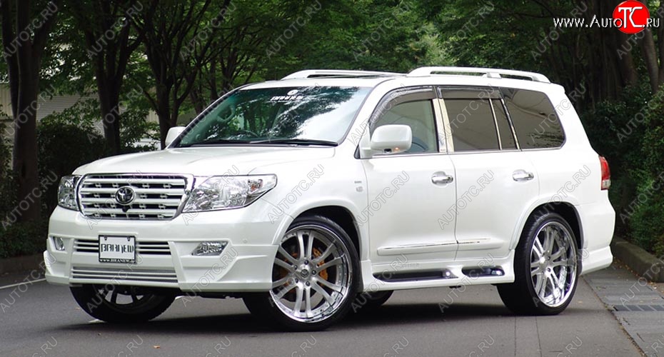 11 949 р. Накладка на передний бампер BRANEW Toyota Land Cruiser 200 дорестайлинг (2007-2012) (Неокрашенная)  с доставкой в г. Керчь
