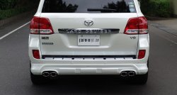 11 949 р. Накладка на задний бампер BRANEW Toyota Land Cruiser 200 дорестайлинг (2007-2012) (Неокрашенная)  с доставкой в г. Керчь. Увеличить фотографию 2