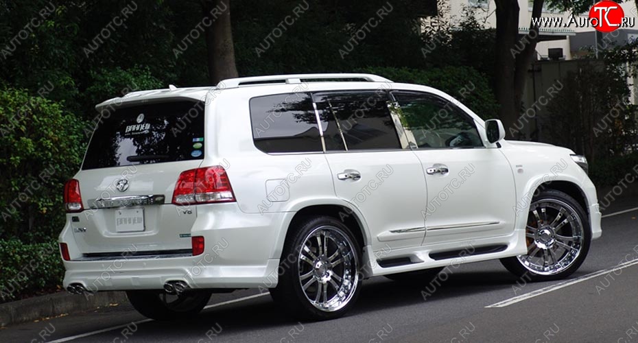 11 949 р. Накладка на задний бампер BRANEW Toyota Land Cruiser 200 дорестайлинг (2007-2012) (Неокрашенная)  с доставкой в г. Керчь