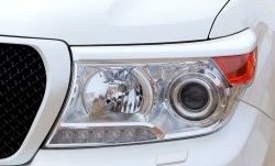 2 299 р. Реснички на фары Style Toyota Land Cruiser 200 дорестайлинг (2007-2012) (Неокрашенные)  с доставкой в г. Керчь. Увеличить фотографию 2
