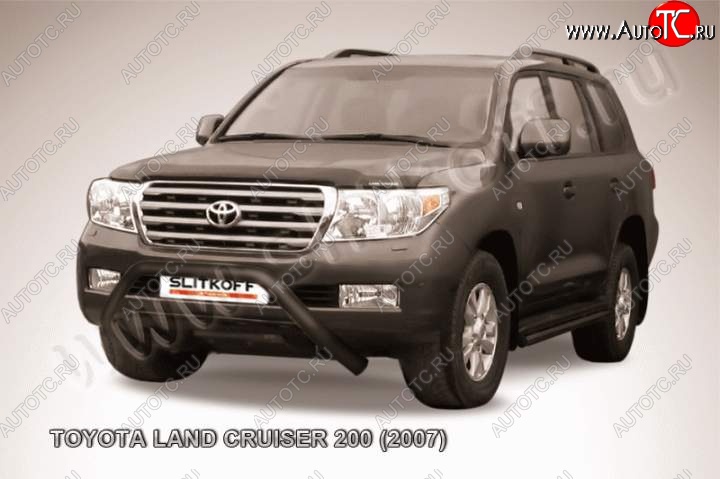 20 599 р. Кенгурятник d76 низкий широкий мини  Toyota Land Cruiser  200 (2007-2012) дорестайлинг (Цвет: серебристый)  с доставкой в г. Керчь