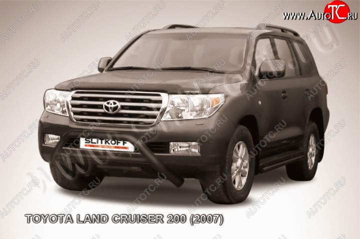 16 799 р. Кенгурятник d76 низкий широкий с перемычкой Toyota Land Cruiser 200 дорестайлинг (2007-2012) (Цвет: серебристый)  с доставкой в г. Керчь