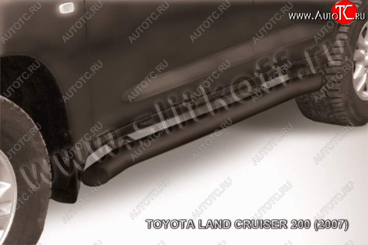 13 199 р. Защита порогов Slitkoff  Toyota Land Cruiser  200 (2007-2012) дорестайлинг (Цвет: серебристый)  с доставкой в г. Керчь