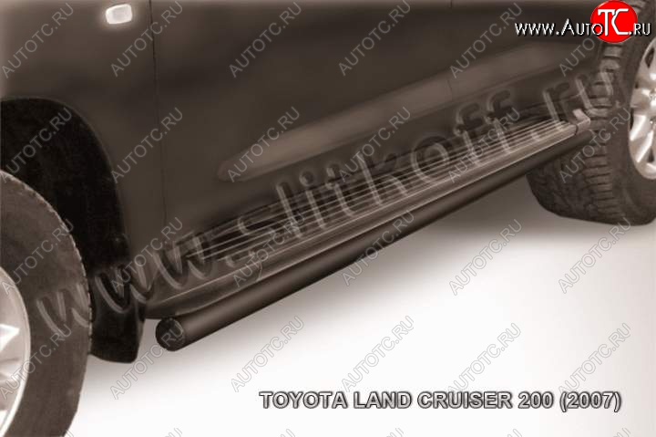11 999 р. Защита штатного порога d57 Toyota Land Cruiser 200 дорестайлинг (2007-2012) (Цвет: серебристый)  с доставкой в г. Керчь