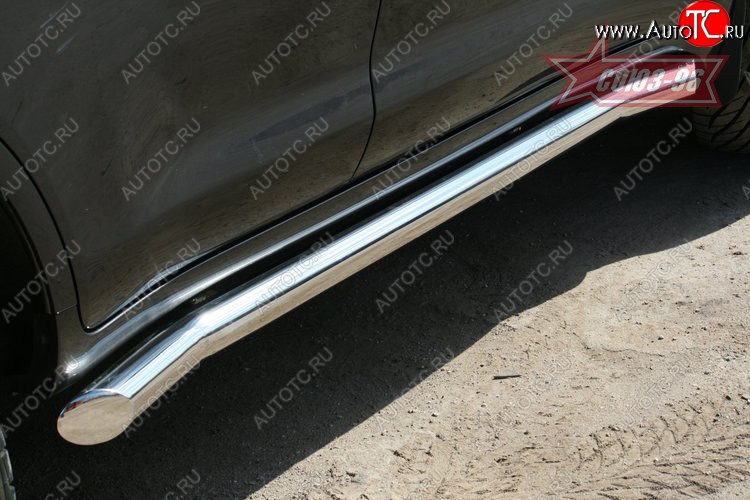 22 607 р. Защита порогов с подгибами Souz-96 (d76) Toyota Land Cruiser 200 дорестайлинг (2007-2012)  с доставкой в г. Керчь