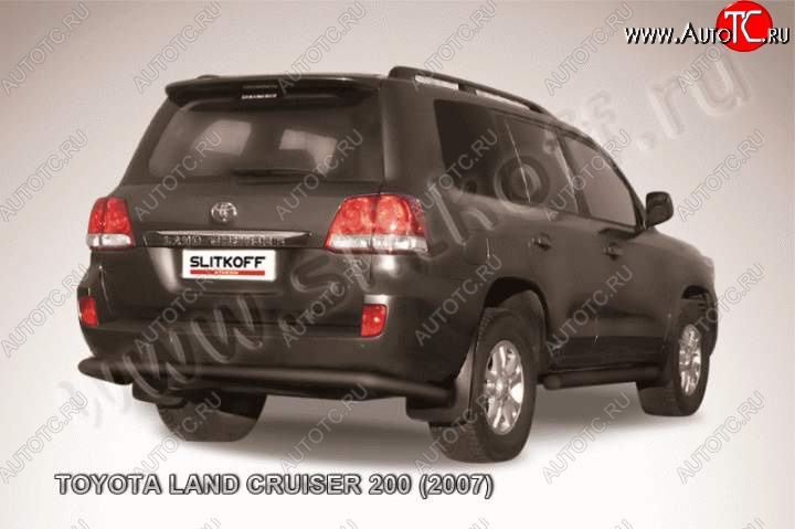 12 949 р. Защита задняя Slitkoff  Toyota Land Cruiser  200 (2007-2012) дорестайлинг (Цвет: серебристый)  с доставкой в г. Керчь