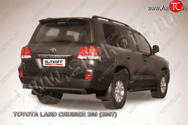 9 999 р. Защита задняя Slitkoff Toyota Land Cruiser 200 дорестайлинг (2007-2012) (Цвет: серебристый)  с доставкой в г. Керчь