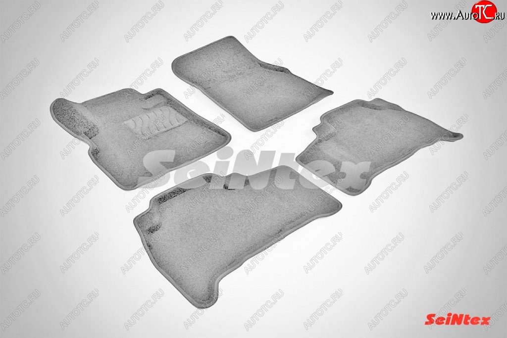 6 199 р. Износостойкие коврики в салон SeiNtex Premium 3D 4 шт. (ворсовые, серые) Toyota Land Cruiser 200 2-ой рестайлинг (2015-2021)  с доставкой в г. Керчь