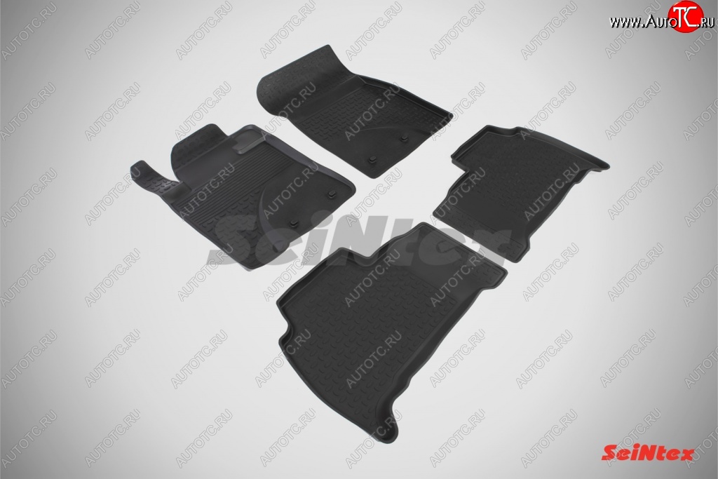 3 399 р. Износостойкие коврики в салон с высоким бортом SeiNtex Premium 4 шт. (резина) Toyota Land Cruiser 200 2-ой рестайлинг (2015-2021)  с доставкой в г. Керчь