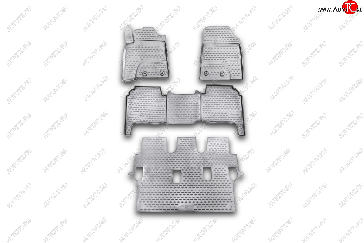 1 239 р. Комплект 3D ковриков салона Element (полиуретан) Toyota Land Cruiser 200 дорестайлинг (2007-2012) (Серые)  с доставкой в г. Керчь