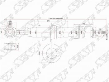 Амортизатор передний SAT (установка на левую или правую сторону) Toyota Land Cruiser  200 - Tundra  XK50