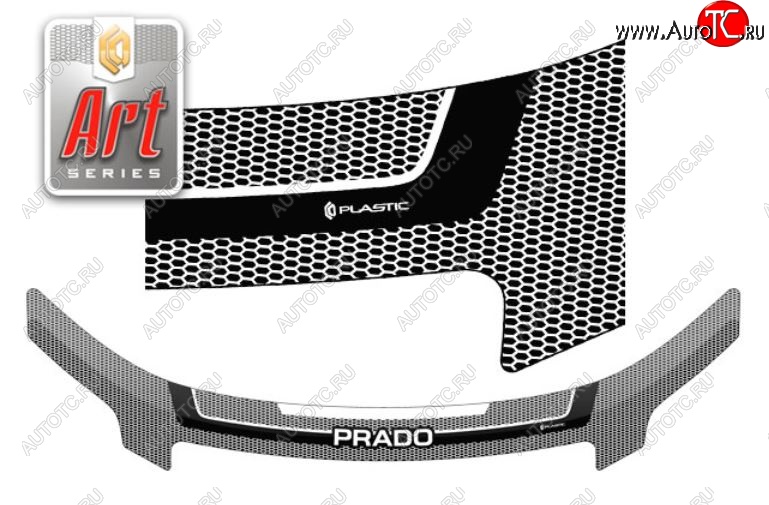 2 399 р. Дефлектор капота CA-Plastiс  Toyota Land Cruiser Prado  J150 (2009-2013) дорестайлинг (Серия Art белая)  с доставкой в г. Керчь