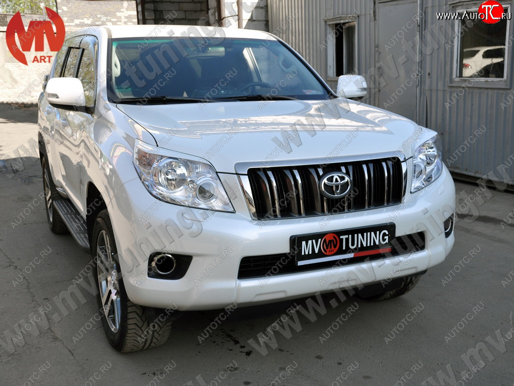 1 599 р. Реснички на фары JAOS Toyota Land Cruiser Prado J150 дорестайлинг (2009-2013) (Неокрашенные)  с доставкой в г. Керчь