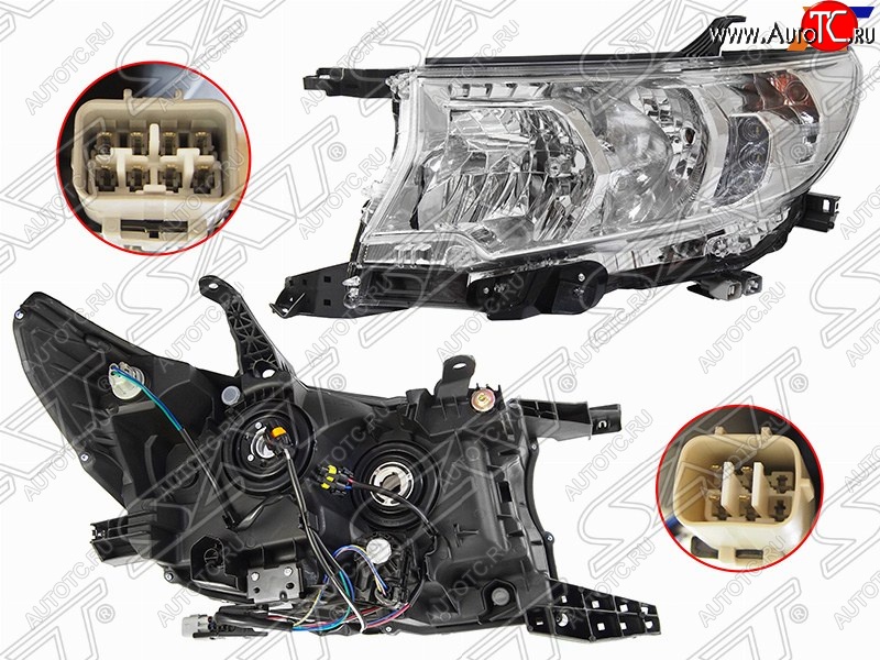 16 499 р. Левая фара SAT (галоген, ДХО)  Toyota Land Cruiser Prado  J150 (2017-2020) 2-ой рестайлинг  с доставкой в г. Керчь