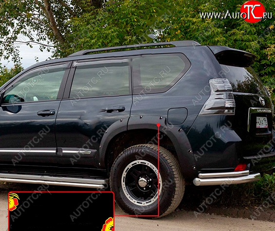 6 999 р. Расширитель арки RA (вылет 30 мм, задний левый)  Toyota Land Cruiser Prado  J150 (2009-2013) дорестайлинг (Поверхность шагрень)  с доставкой в г. Керчь