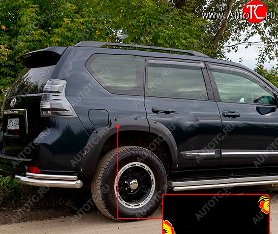 6 999 р. Расширитель арки RA (вылет 30 мм, задний правый)  Toyota Land Cruiser Prado  J150 (2009-2013) дорестайлинг (Поверхность шагрень)  с доставкой в г. Керчь