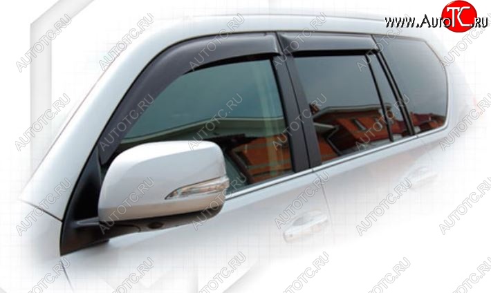 2 159 р. Дефлектора окон CA-Plastic Toyota Land Cruiser Prado J150 дорестайлинг (2009-2013) (Classic полупрозрачный, Без хром.молдинга, Крепление только на скотч)  с доставкой в г. Керчь