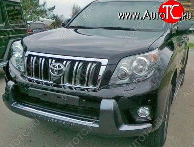 10 249 р. Накладка на передний бампер CT Toyota Land Cruiser Prado J150 дорестайлинг (2009-2013) (Неокрашенная)  с доставкой в г. Керчь