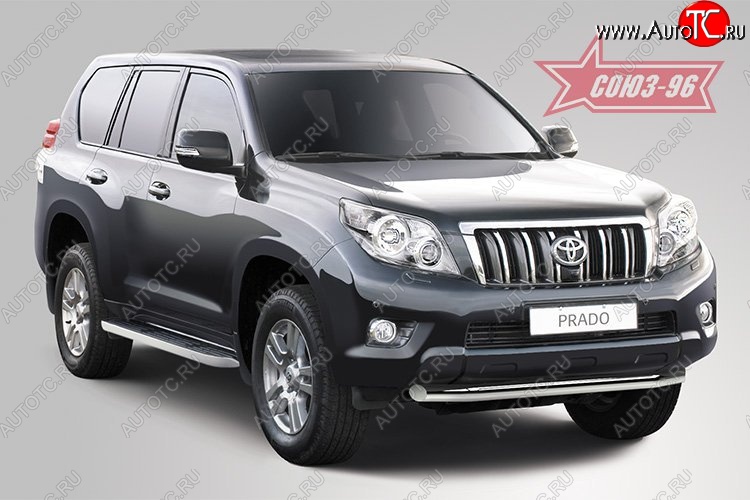 19 259 р. Защита переднего бампера одинарная Souz-96 (d76) Toyota Land Cruiser Prado J150 дорестайлинг (2009-2013)  с доставкой в г. Керчь